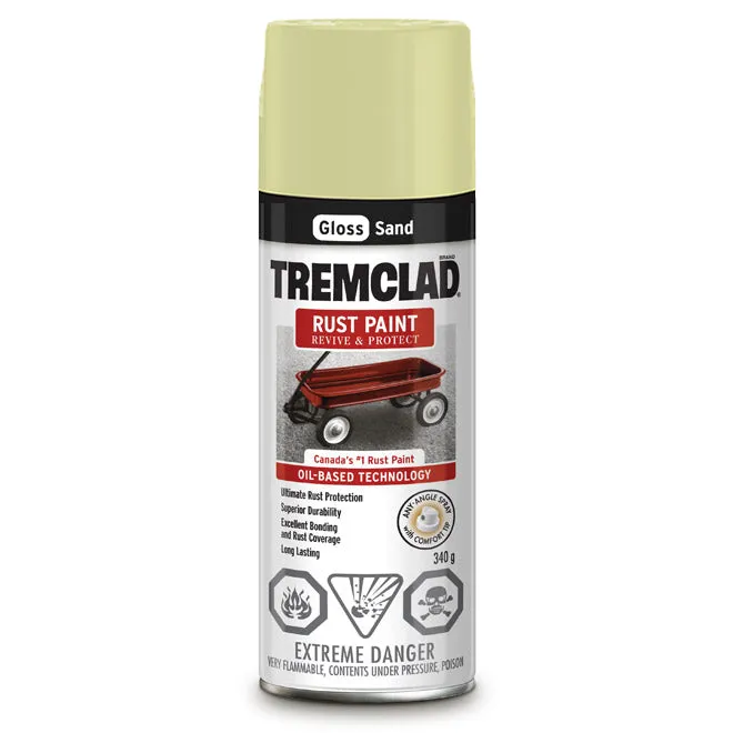 340g Tremclad Rust Paint Spray Can, Gloss Sand