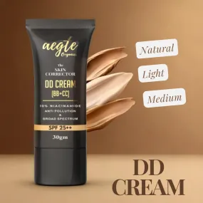 Aegte Organics Skin Corrector DD Cream (BB CC) Broad Spectrum SPF 25   30gm, Anti Pollution and Made with skin safe ingredients