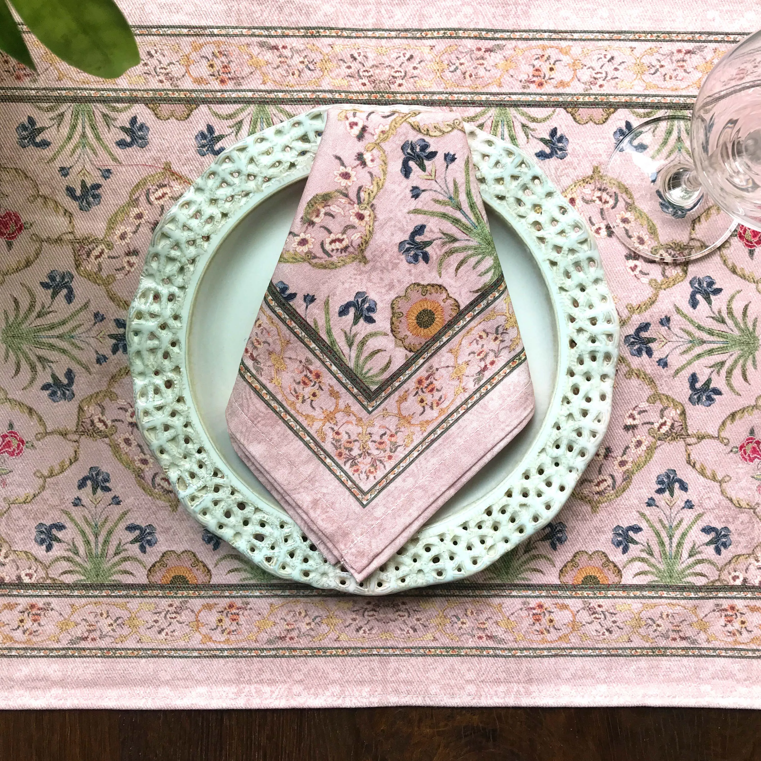 Blush Floral Set Of 6 Table Napkins