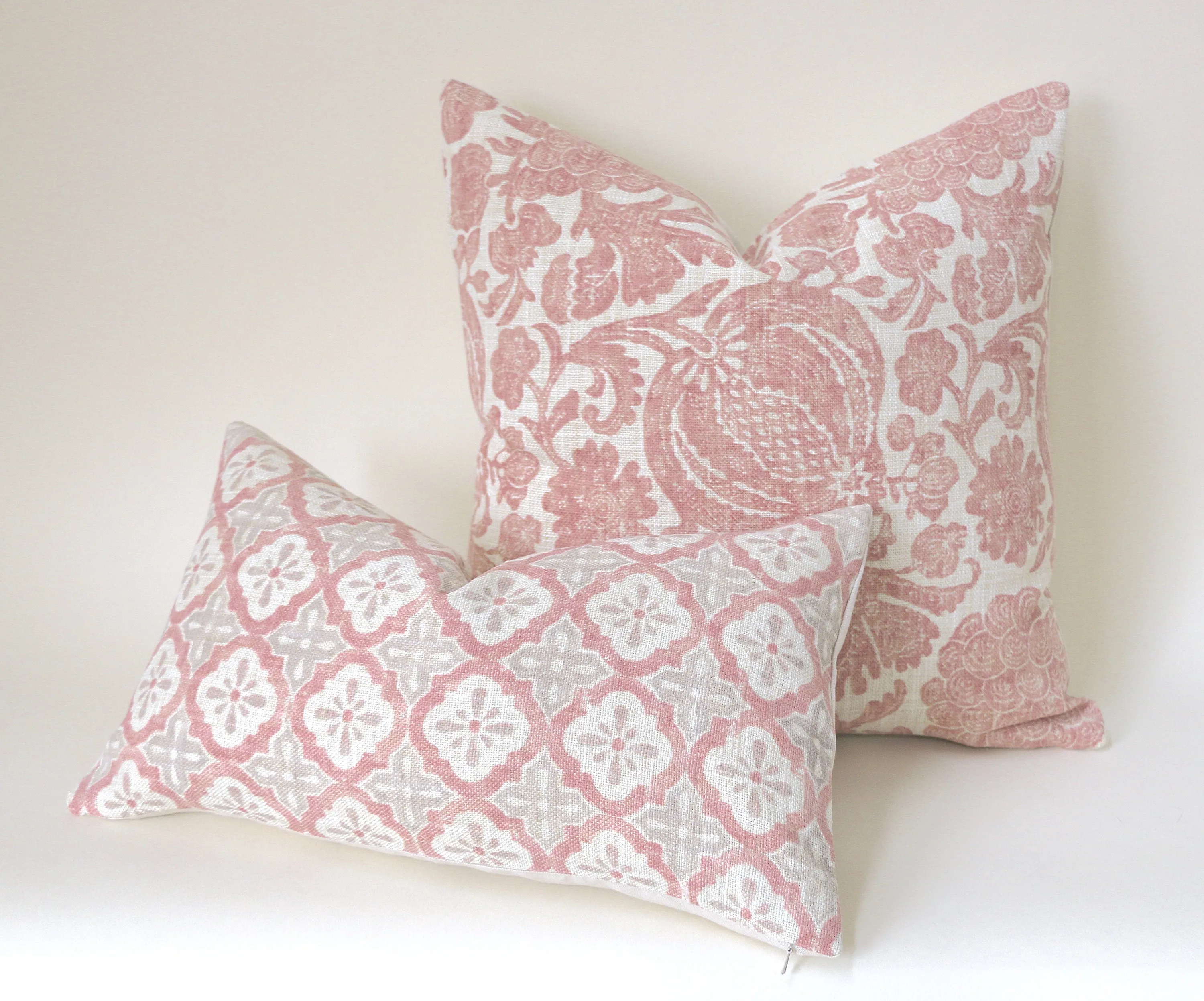 Blush Geometric Pillow / Blush Grey 12x21 / 12x21 Cushion Cover / 12x21 Pink Pillow Cover / Lumbar Pillow Cover 12x21 / Blush Linen 12x21