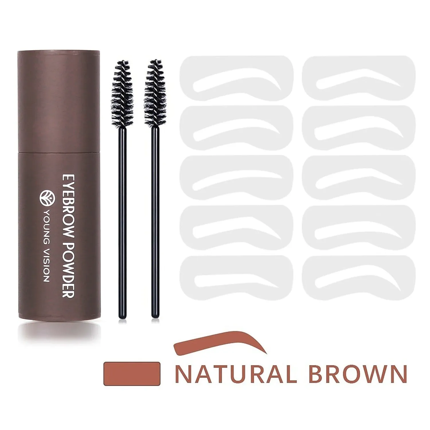 Eyebrow Stamp Stencil Kit Long-Lasting Waterproof with 10 PCS Brow Shape