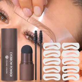 Eyebrow Stamp Stencil Kit Long-Lasting Waterproof with 10 PCS Brow Shape