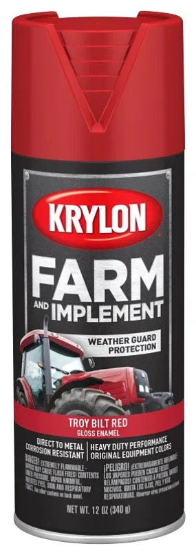 Krylon K01960777 Farm Equipment Spray, High-Gloss, Troy Bilt Red, 12 oz :CAN: QUANTITY: 6