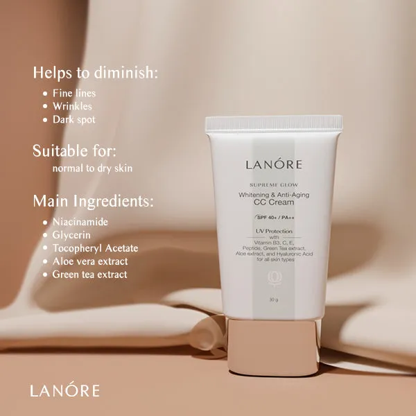 Lanore Whitening & Anti-aging CC Cream 01 Light Beige - 30g