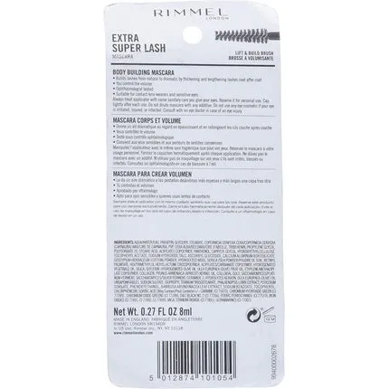 Mascara London Extra Super Lash 101 Black 8 ml, Rimmel