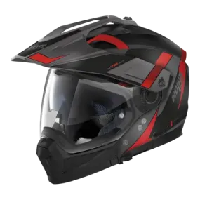 Nolan N70-2 Adventure Skyfall Flat Lava Grey Red Motorcycle Helmet