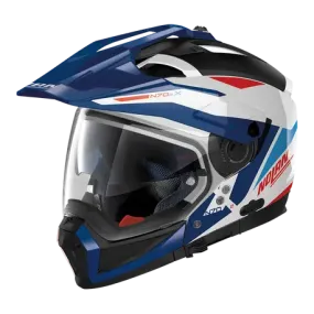 Nolan N70-2 Adventure Stunner Metal White Red Blue Motorcycle Helmet