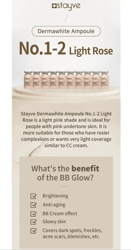 Stayve DermaWhite Light Rose No. 1-2 BB Glow Ampoule Kit