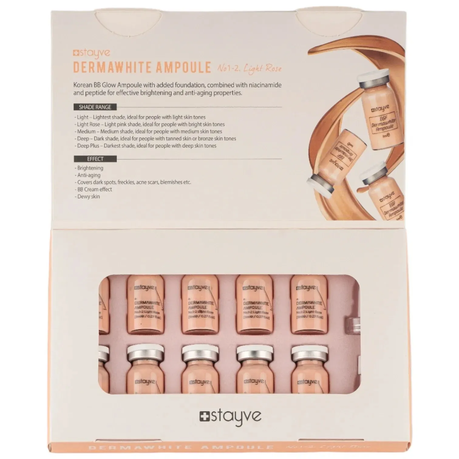 Stayve DermaWhite Light Rose No. 1-2 BB Glow Ampoule Kit