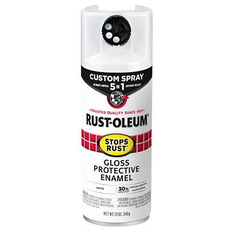 Stops Rust Protective Enamel with Custom 5-in-1 Spray Paint - White